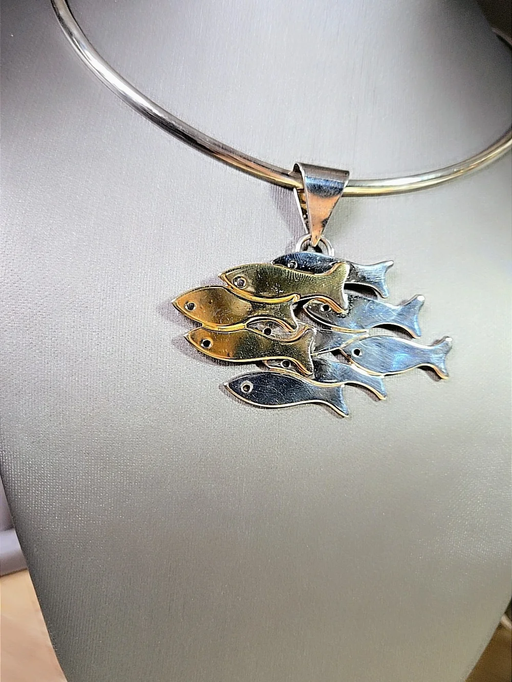 Silver/gold Tone Fish Pendant